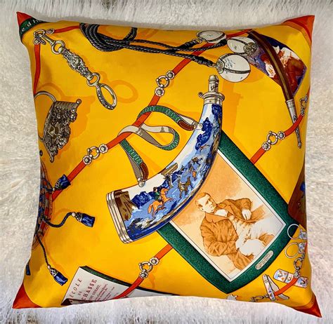 hermes silk scarf pillows|hermes pillows.